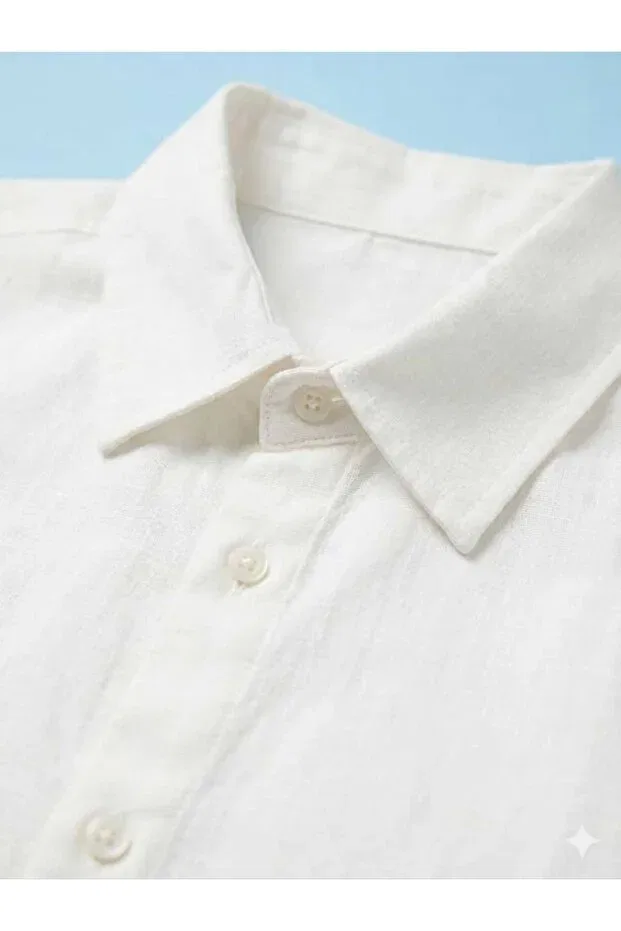 Детская рубашка для мальчиков хлопковая Basics Asg, White — фото 2