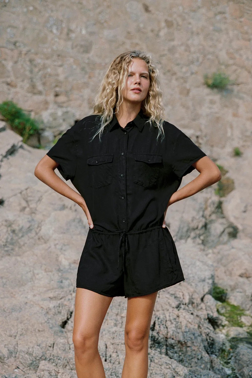 Игровой костюм с карманами из жидких материалов ZARA, Black — фото 2