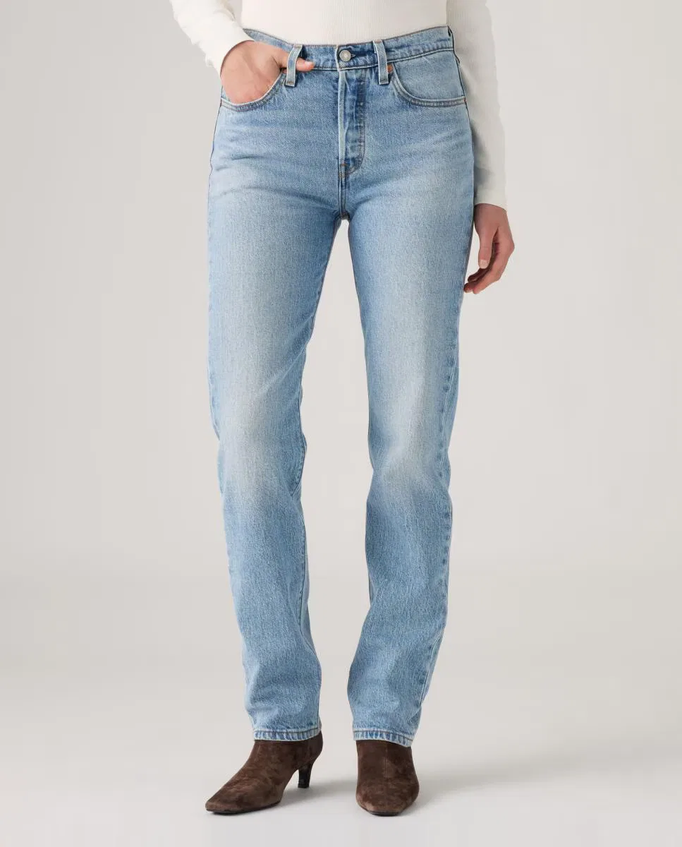 Женское прямые джинсы, Vaquero Recto 501 Jeans For Women, Levi's, голубой — фото 3