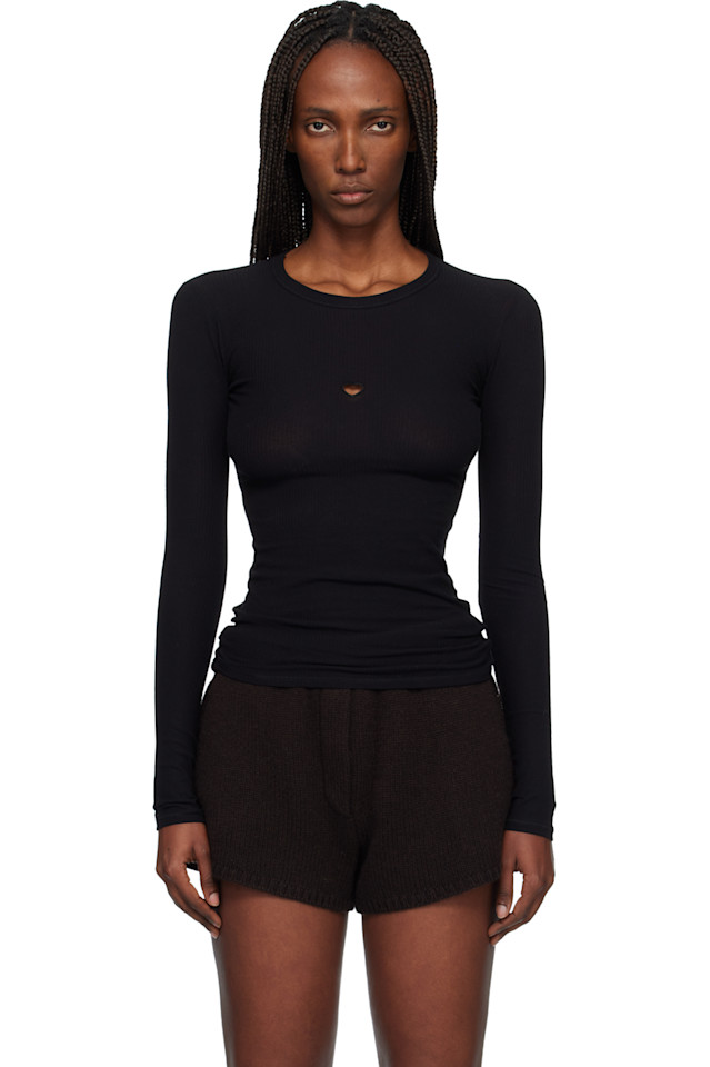 

Футболка с длинными рукавами и сердечками Baserange, черный