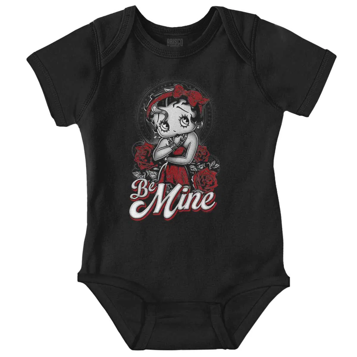 Детское боди-комбинезон для девочек с принтом Vintage Betty Boop Roses Be Mine Brisco Brands, Black