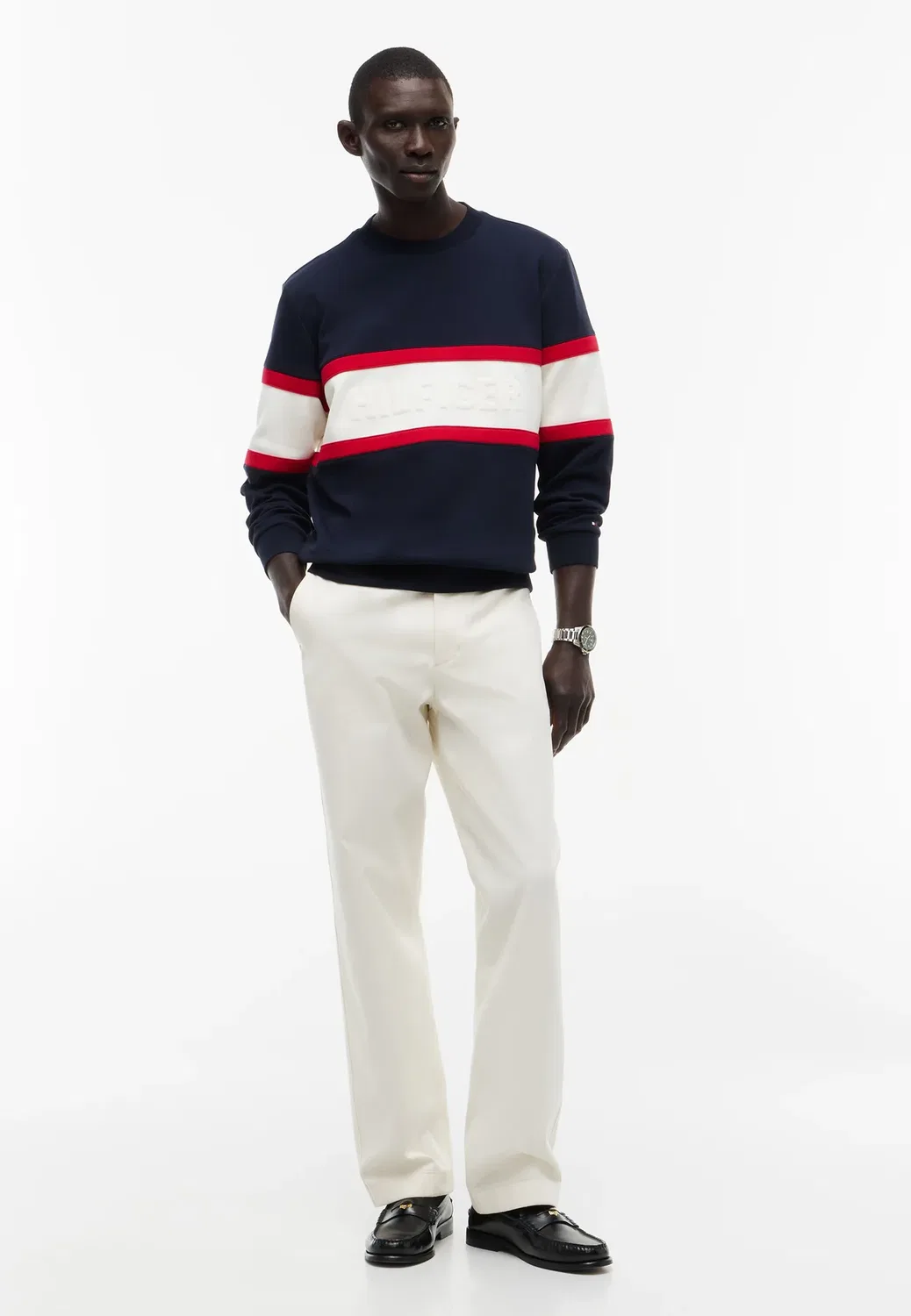 Толстовка в стиле интекно с цветовыми блоками Tommy Hilfiger, Navy Blue — фото 2