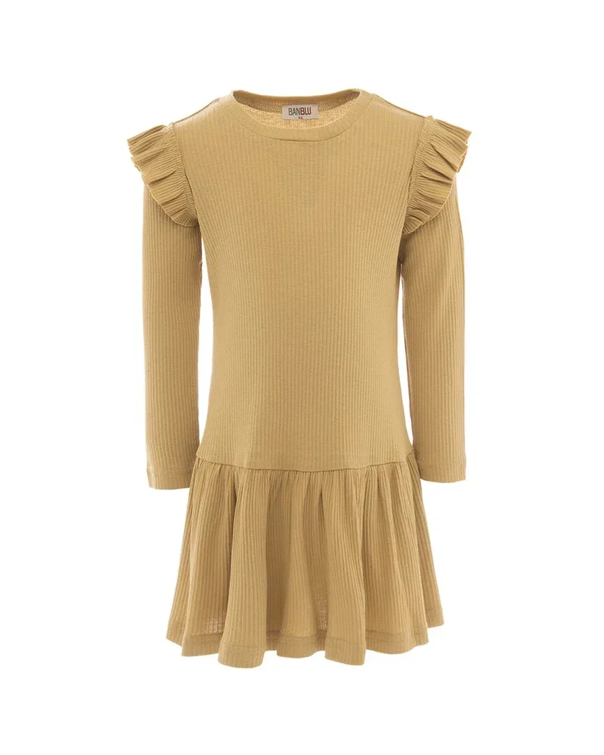 Детское платье-свитер с оборками BANBLU Ruffle Dress, желтый