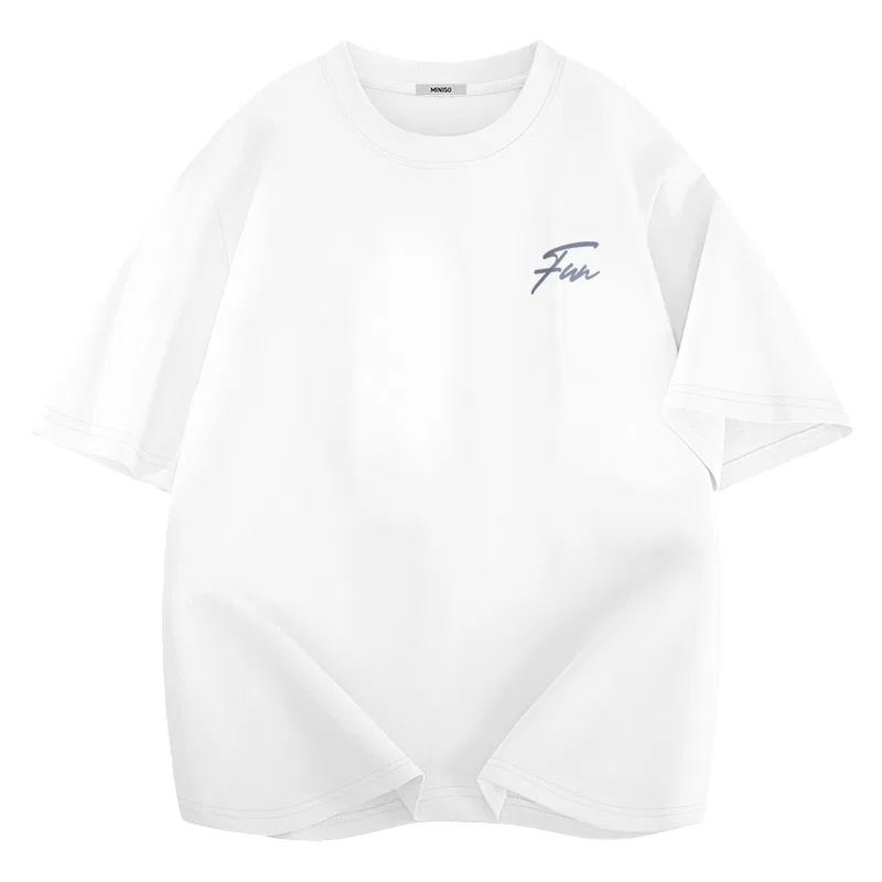 Детская футболка хлопковая B Changyi Signature Logo MINISO, White — фото 3