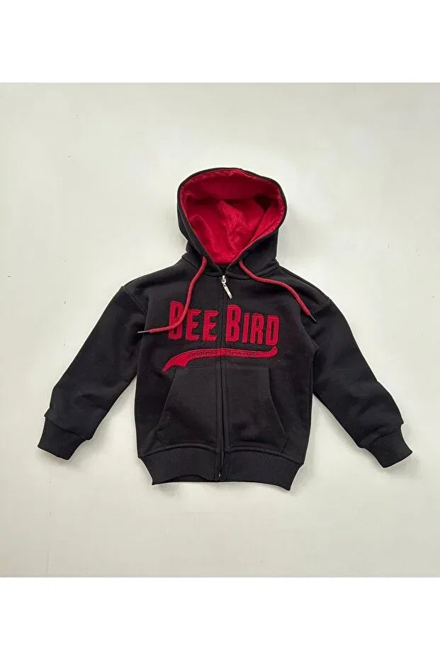 Детское худи с вышивкой для девочек Beebird, Black