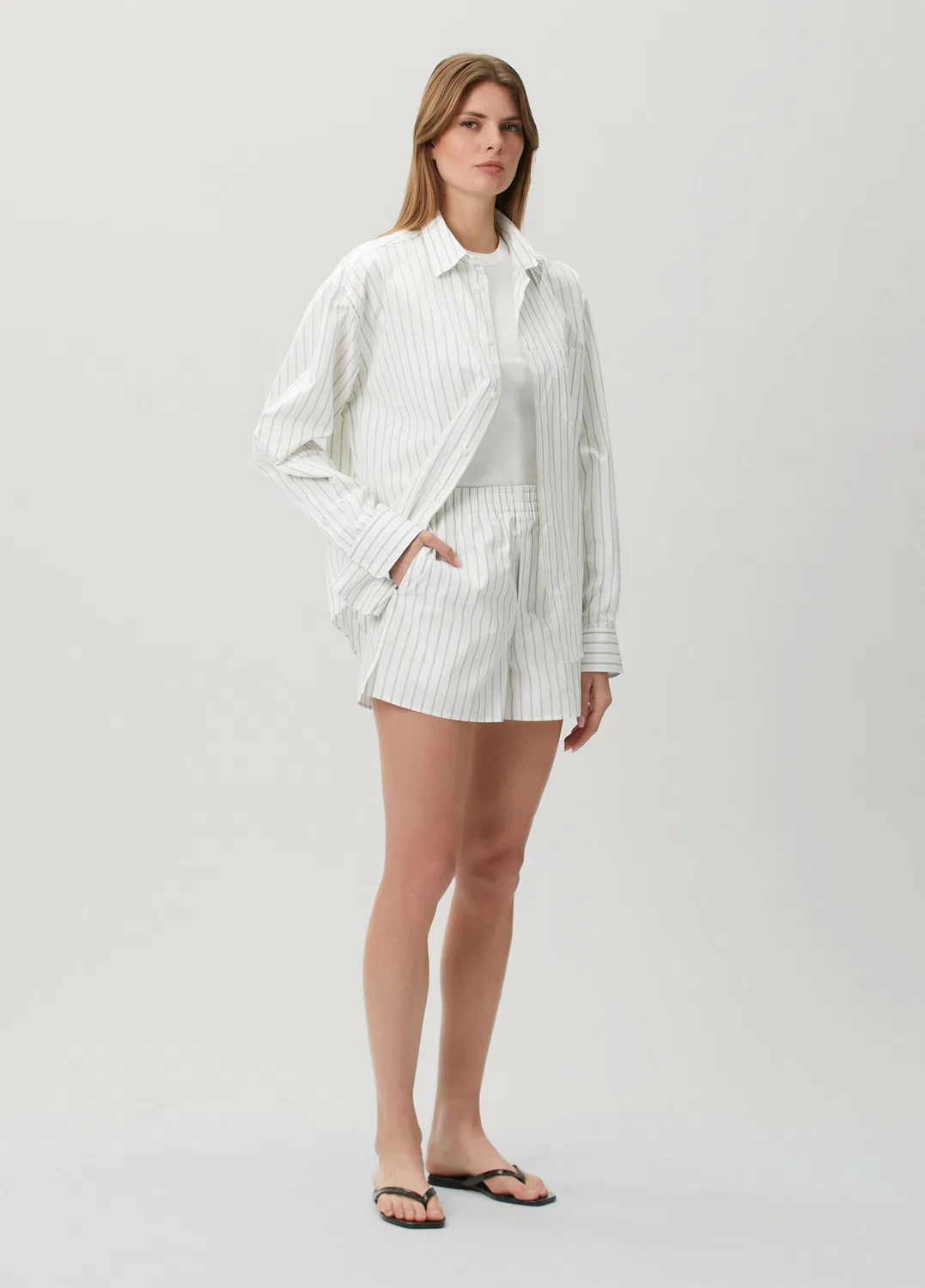 Рубашка Boxy Fit Ami Paris, белый-зеленый — фото 2