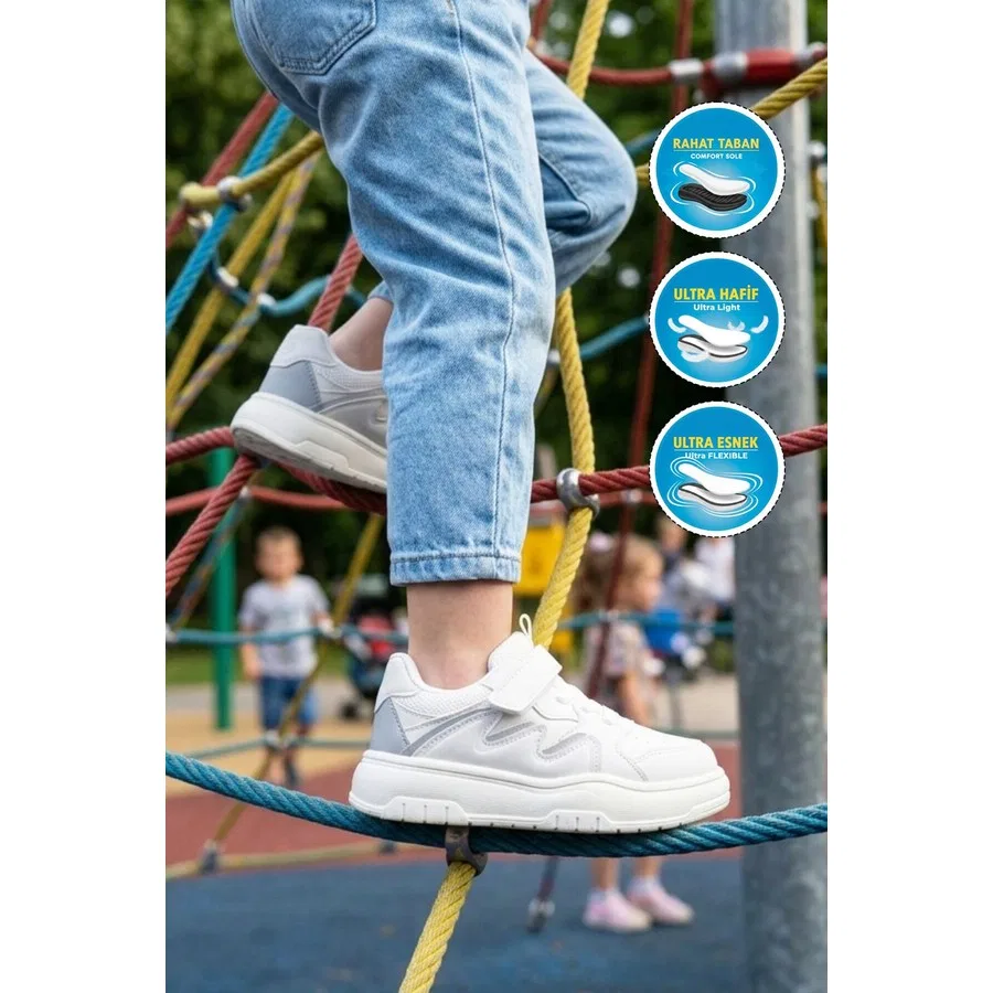 Детские спортивные кроссовки с ремешками Odessa P Ayk's, Черно-белый — фото 2