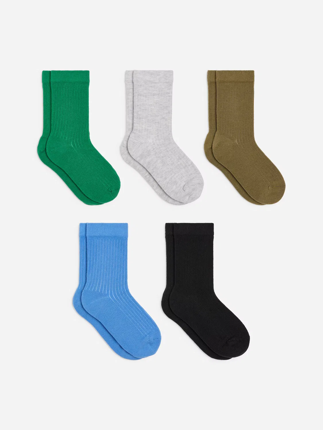 Вязаные носки в рубчик, 5 штук в упаковке Arket, Grün/Blau