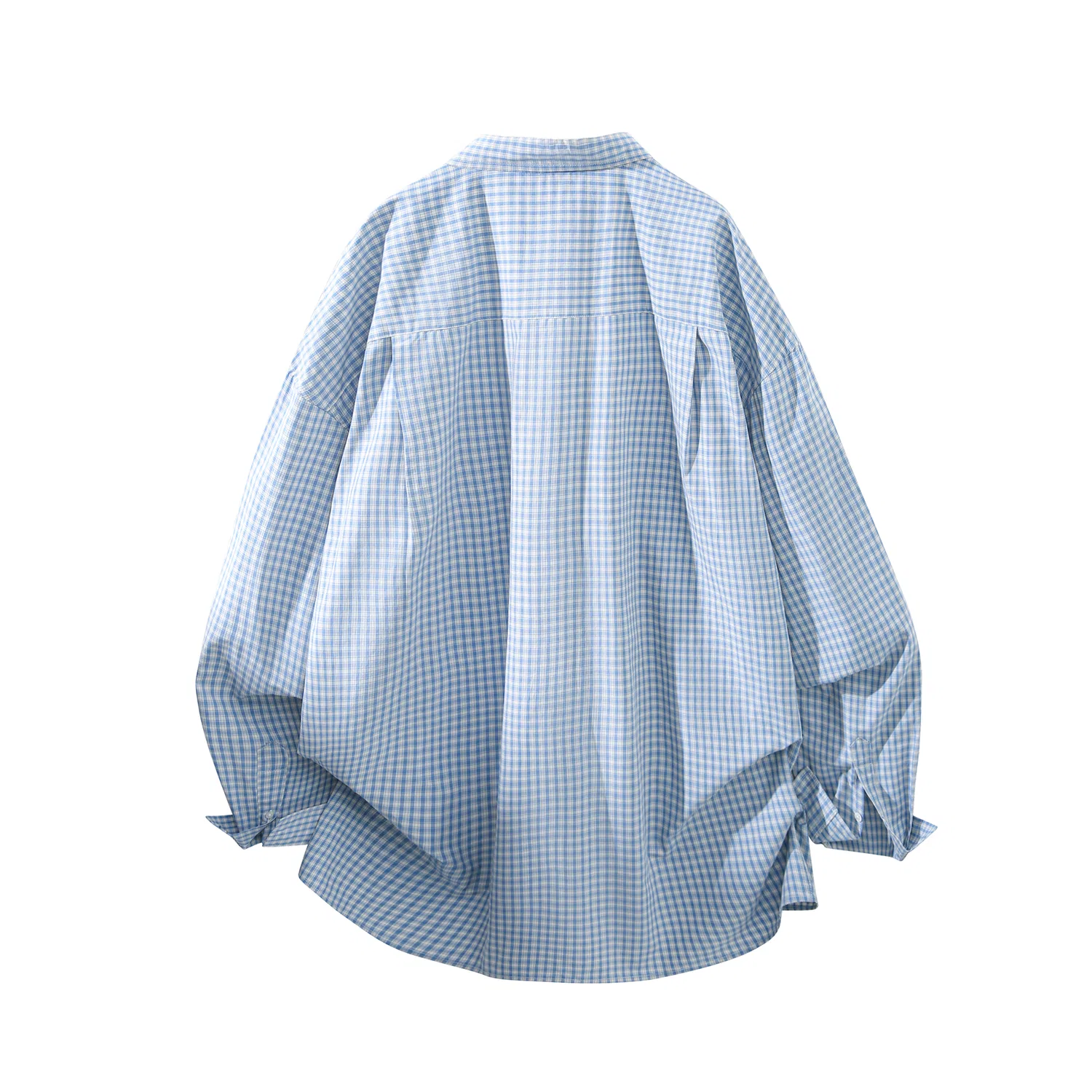 Детская рубашка с воротником в клетку Blue White Plaid (DIY Badge) WARRIOR — фото 4