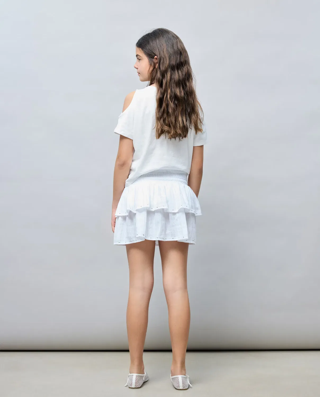 Детская юбка для девочек с воланами Kids El Corte Inglés, Blanco Roto — фото 3