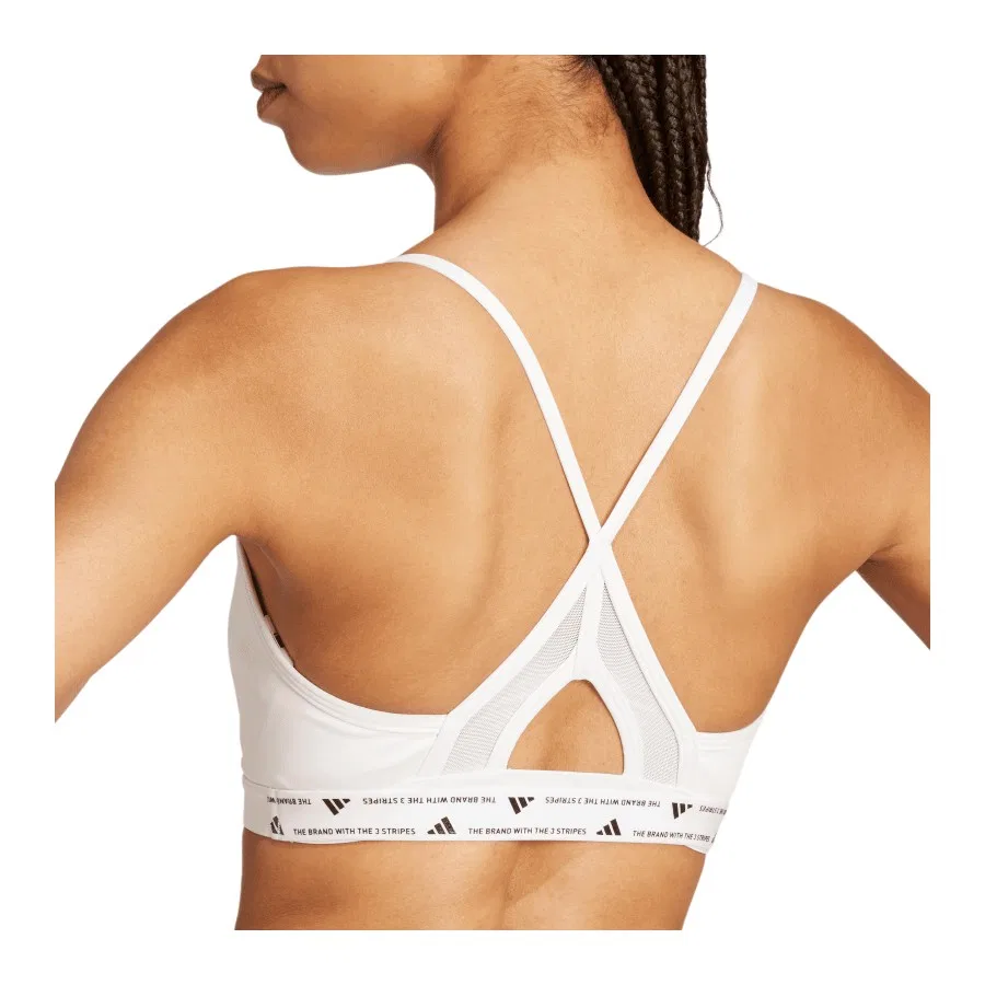 Спортивный бюстгальтер с высокой поддержкой Aeroreact Training 3-Stripes adidas, XL, Белый — фото 3