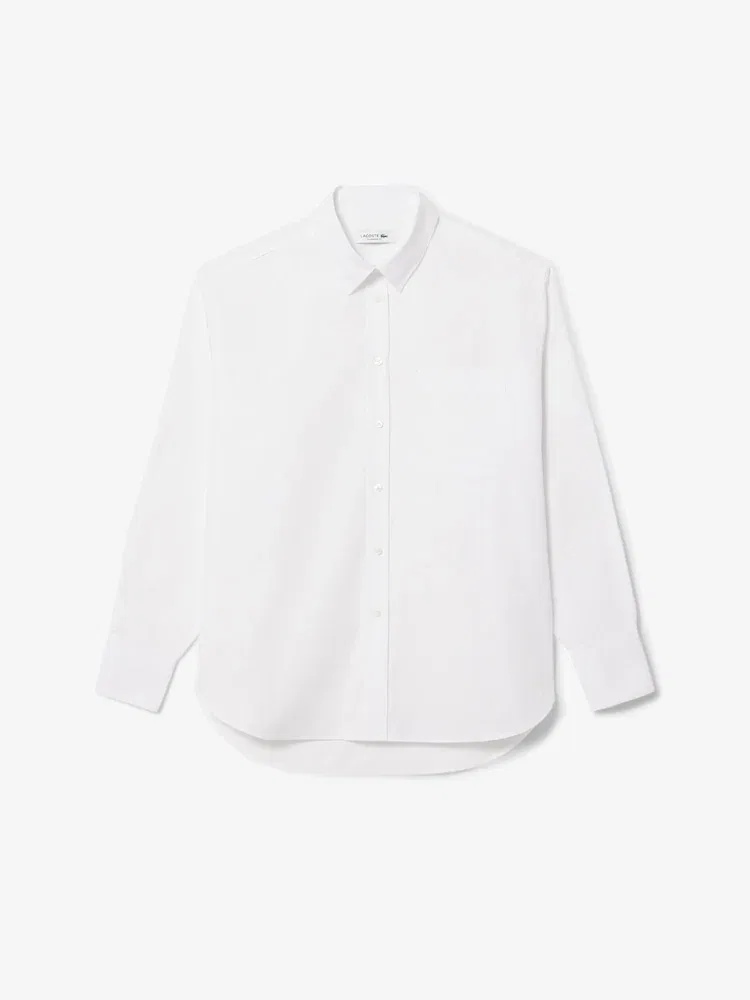 Рубашка LACOSTE Over Size Poplin Shirt, оверсайз, Black — фото 4