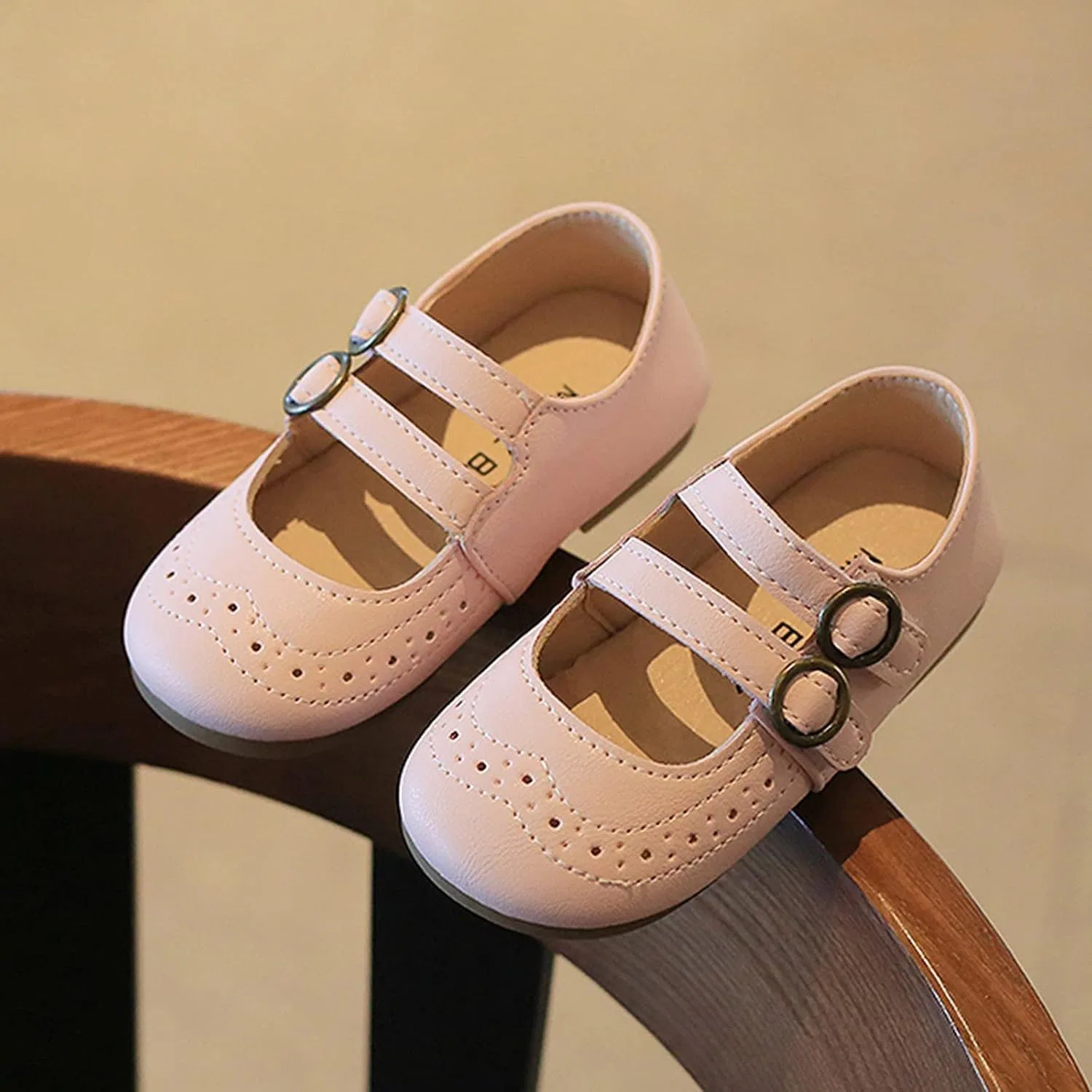 Детские ботинки для девочек с перфорацией Link Shoes Summer And Autumn, Pink — фото 2