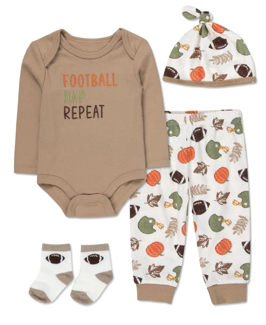 Комплект из 4 предметов для малыша Football Nap Repeat Baby Essentials, Beige
