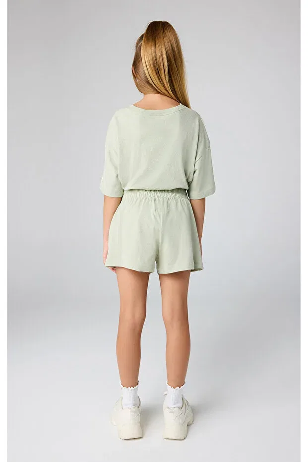 Детские шорты для девочек хлопковые Eco future shorts organic cotton green kids shorts-404973-gs072 Champion, Green-17 — фото 2
