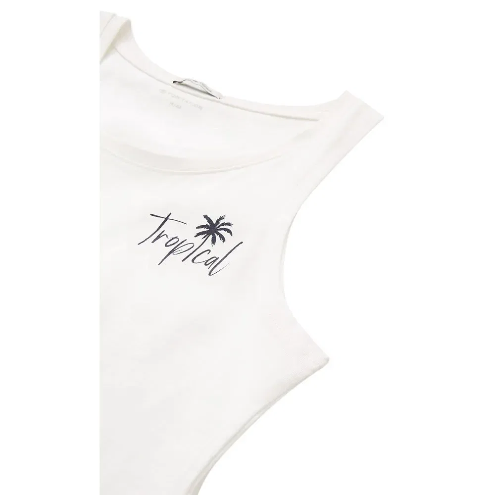 Детская футболка без рукавов с узлом Knotted Top Tom tailor, White — фото 3