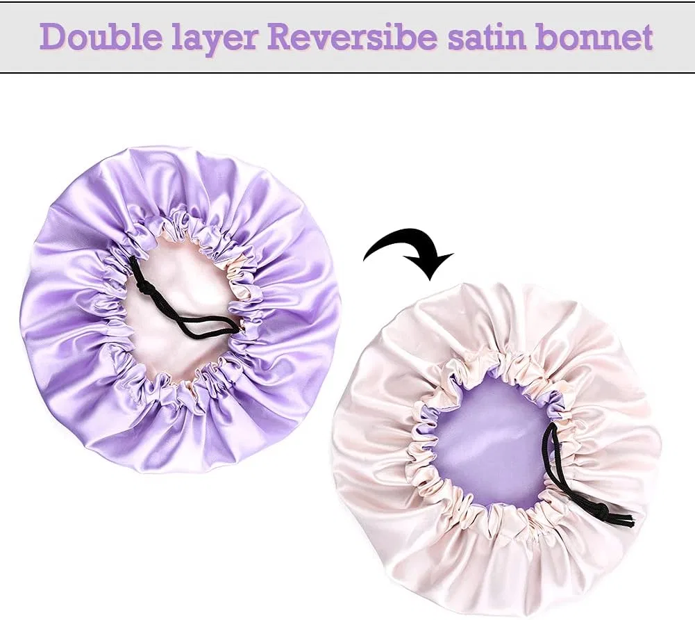Шапочка для душа Satin Hair Cap Adjustable, greatremy, Фиолетовый — фото 4