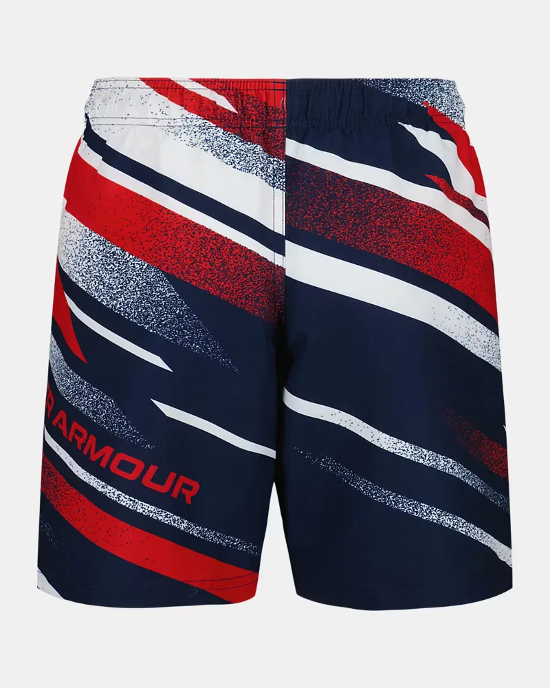 Шорты для плавания 15 см быстросохнущие UPF 50+ UA Speed Eng UnderArmour, Academy/Red — фото 3
