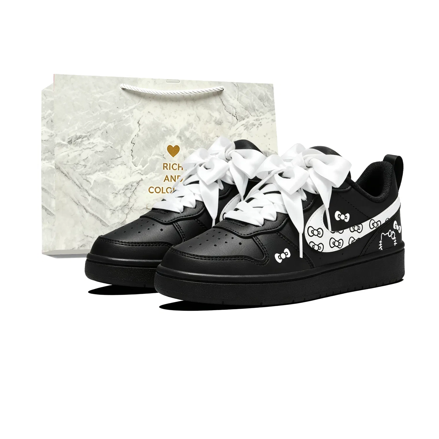 Детские кроссовки для скейтбординга Black White Nike Court Borough