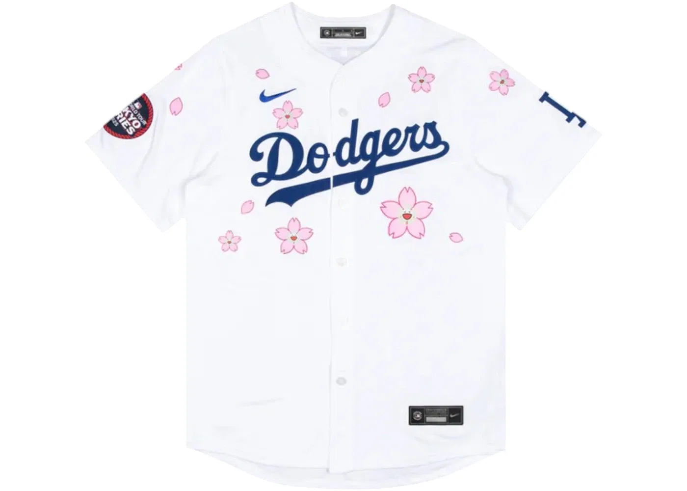 Мужская бейсбольная джерси с принтом Nike x Takashi Murakami x MLB World Tour Tokyo Series 2025 Dodgers Home Jersey, White