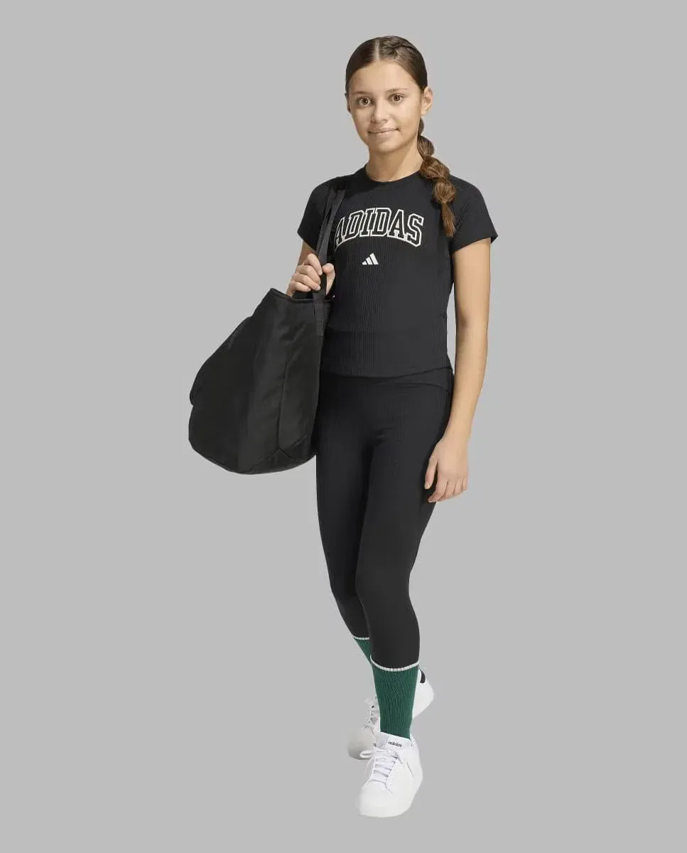 Детские леггинсы для девочек с принтом Seasonals Collegiate adidas, Negro — фото 3