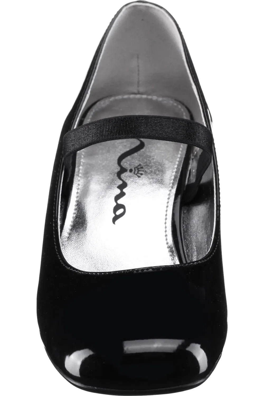 Детские туфли Мэри Джейн на низком каблуке Nina, Black Patent — фото 4