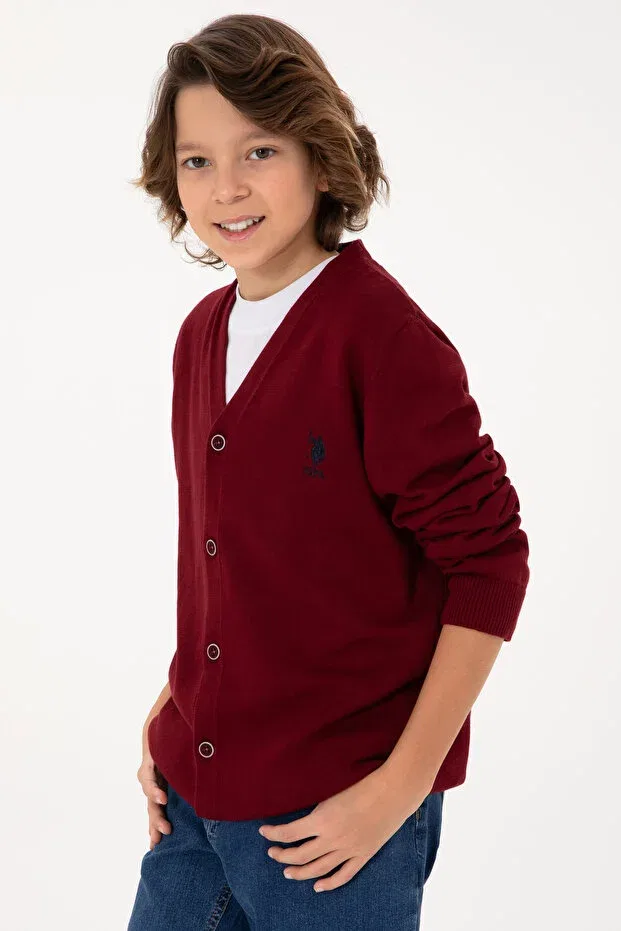 Детский кардиган с длинным рукавом U.S. Polo Assn., Burgundy