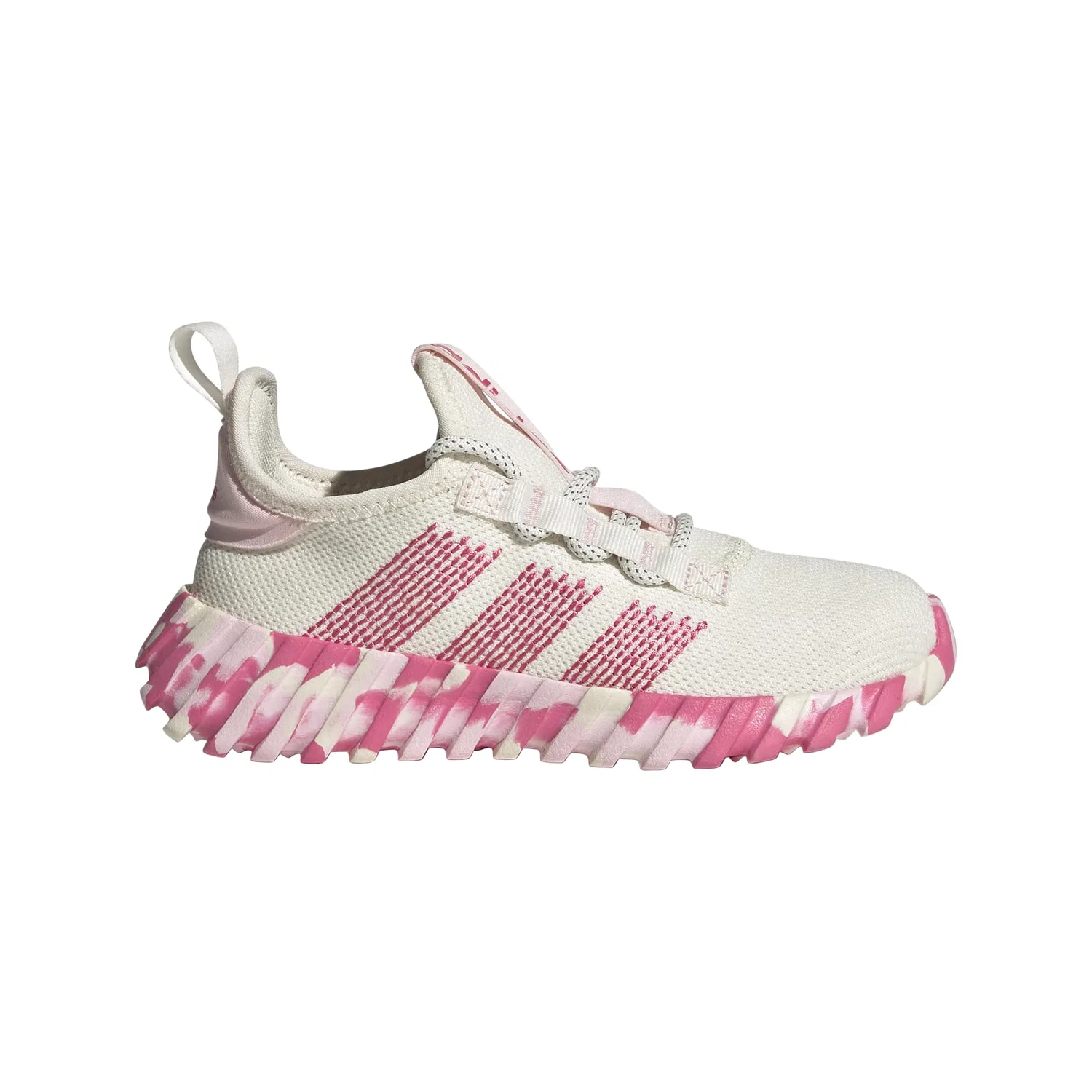 Детские кроссовки для девочек с принтом Kaptir Flow Adidas, White Chalk Magenta Pulse Light Pink — фото 4