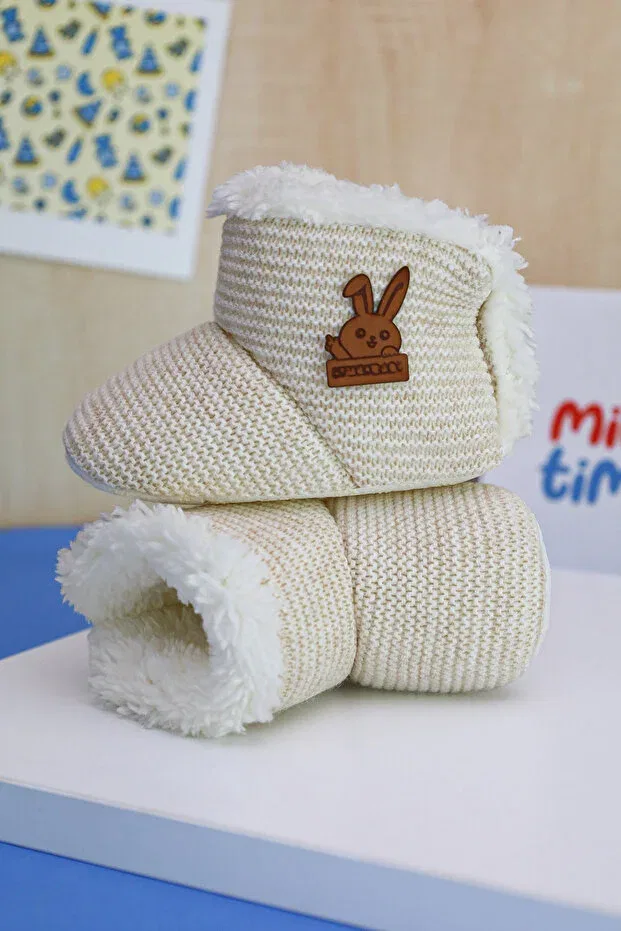 Детские тапочки-пандуфы без завязок Модель My First Step Minytim, Beige — фото 2