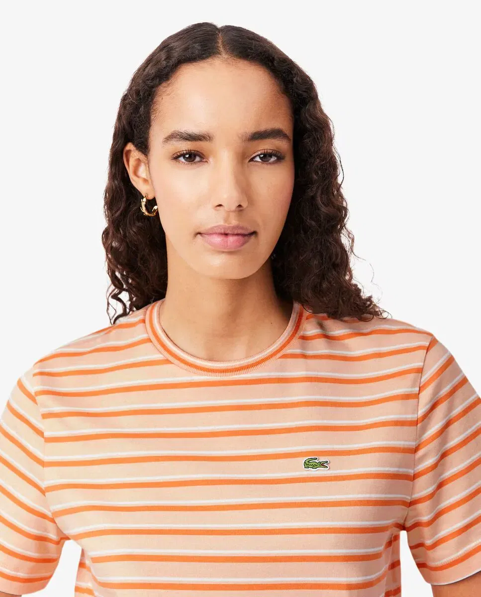 Футболка Lacoste Rosa / Blanco с принтом — фото 3