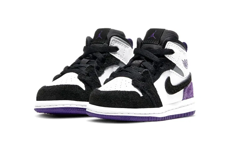 Детские кроссовки для малышей с принтом Air Jordan 1 Mid SE Purple TD, Jordan, Purple — фото 4