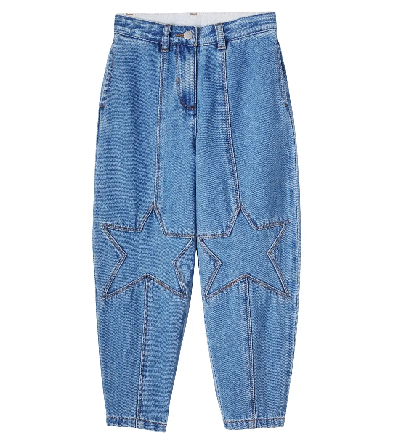 Джинсы зауженные с вышивкой Stella Mccartney Kids, синий