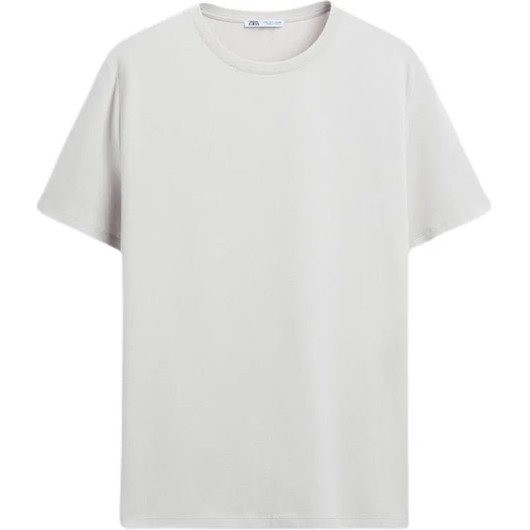 Мужская футболка с круглым вырезом Pearl Gray ZARA, Pearl Gray