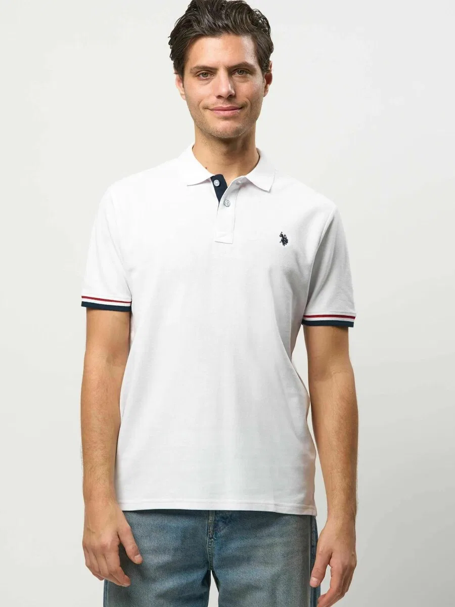 Рубашка на пуговицах стандартного кроя 'UMMeo' белого цвета U.S. Polo Assn. — фото 3