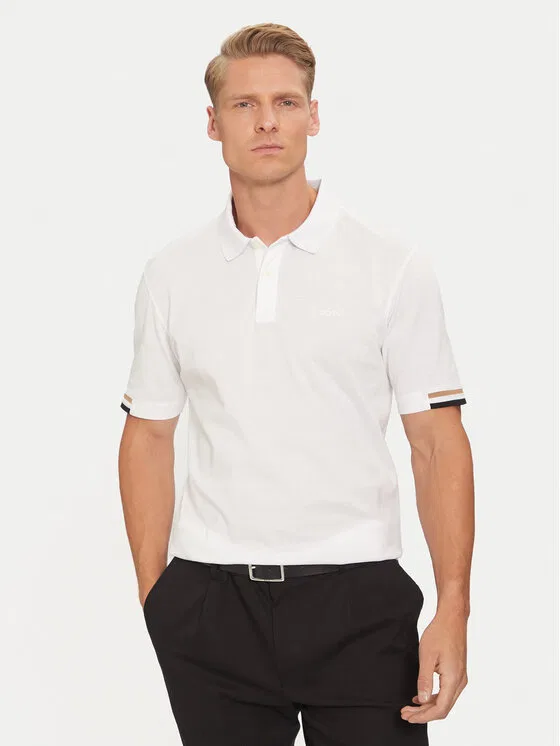 Поло regular fit Parlay Boss, белый
