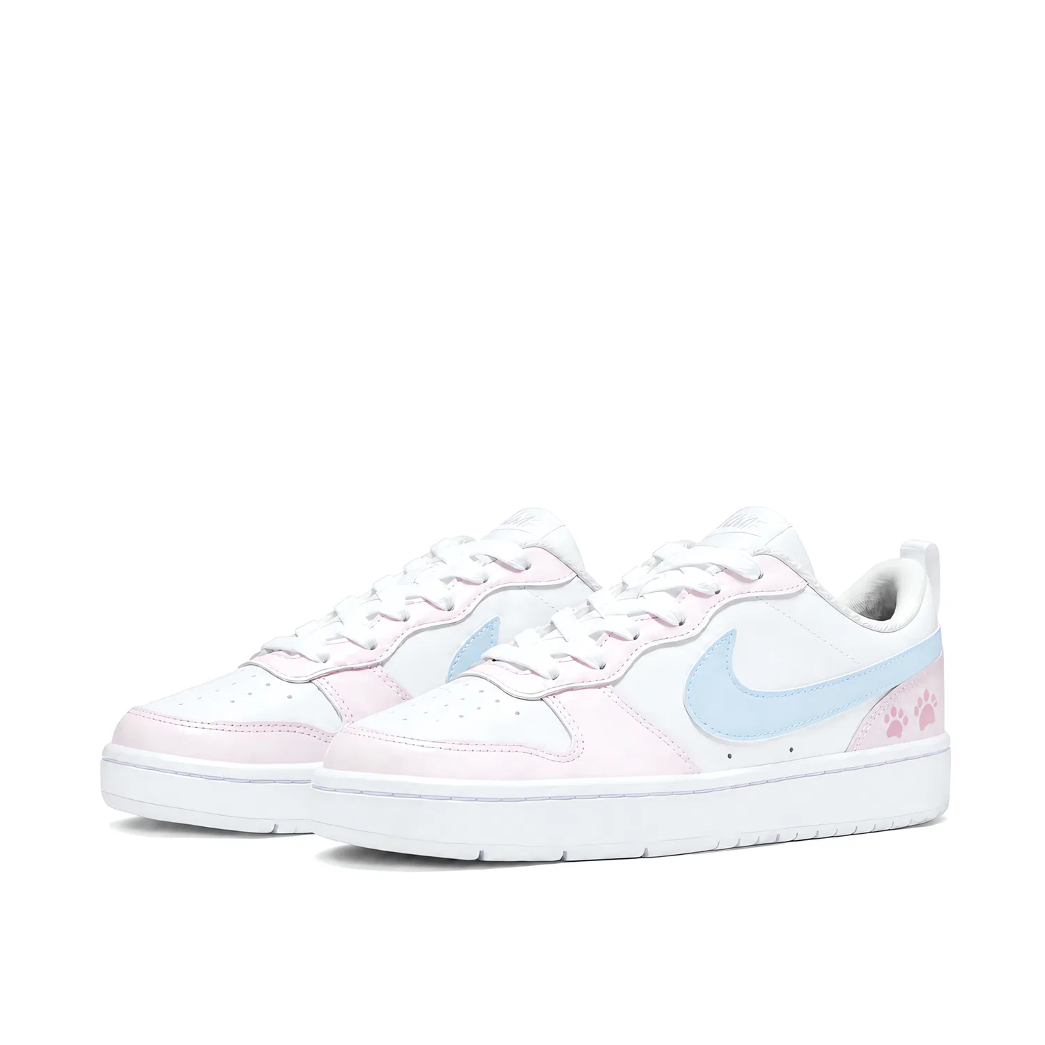 Детские кроссовки для скейтбординга с принтом Nike Court Borough, Pink Blue — фото 4