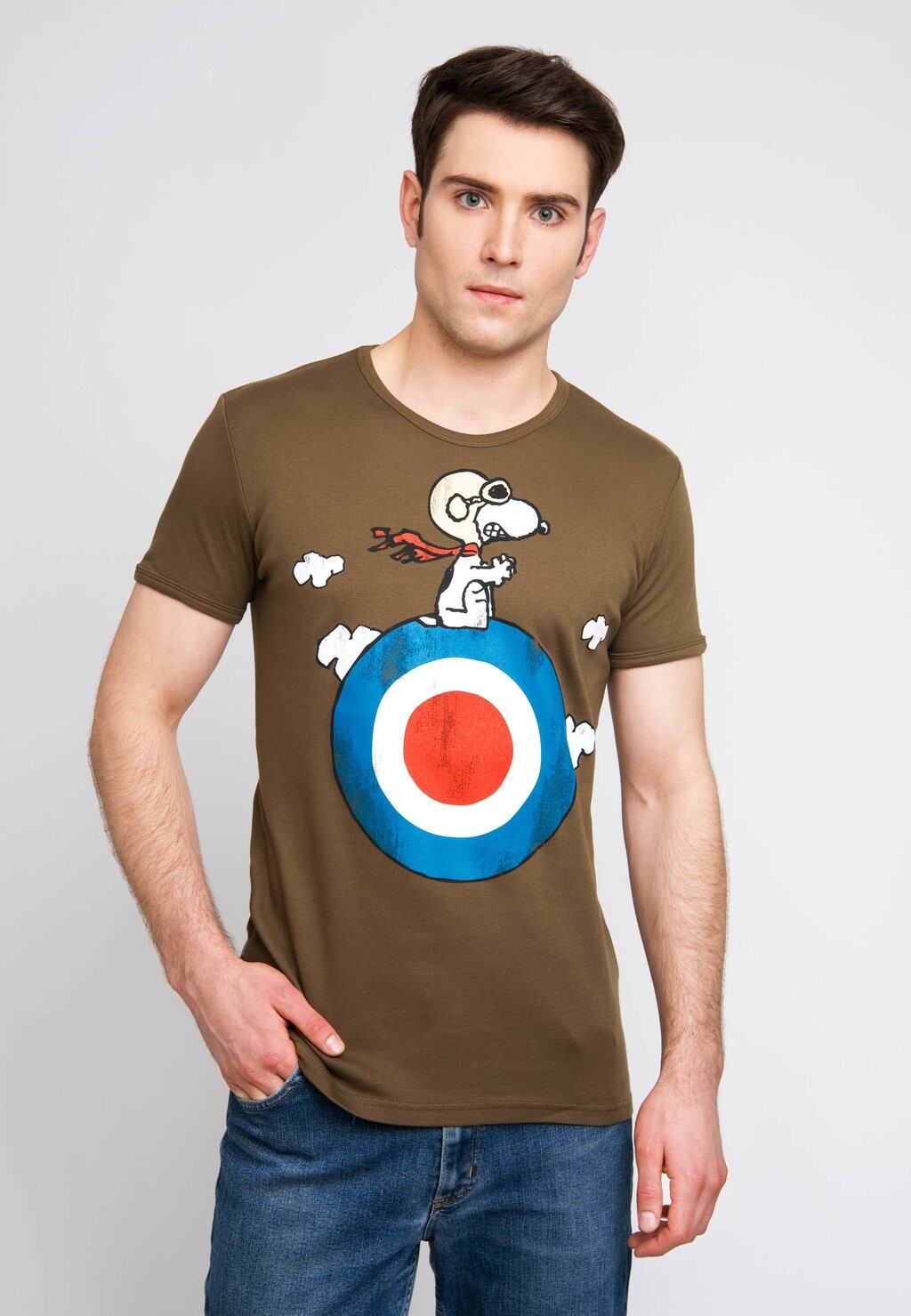 

Футболка с принтом PRINT PEANUTS SNOOPY LOGOSHIRT, цвет oliv