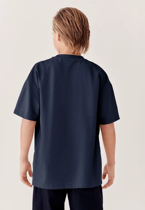 Футболка с коротким рукавом, стандартного кроя, базовая модель. Next, Navy Blue — фото 2
