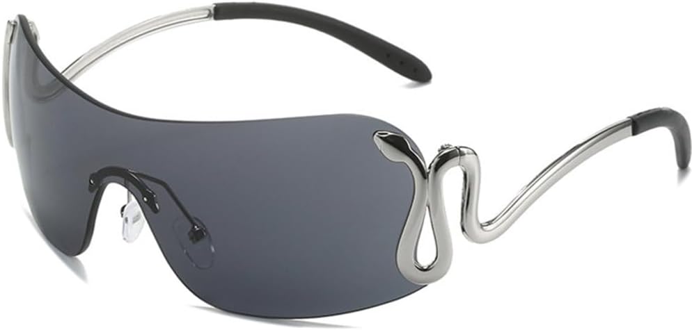 

Модные цельные женские солнцезащитные очки, стильные большие солнцезащитные очки для активного отдыха, мужские панк-очки, персонализированные очки с защитой от УФ-излучения UV400 TYUVIVO, Black Gray