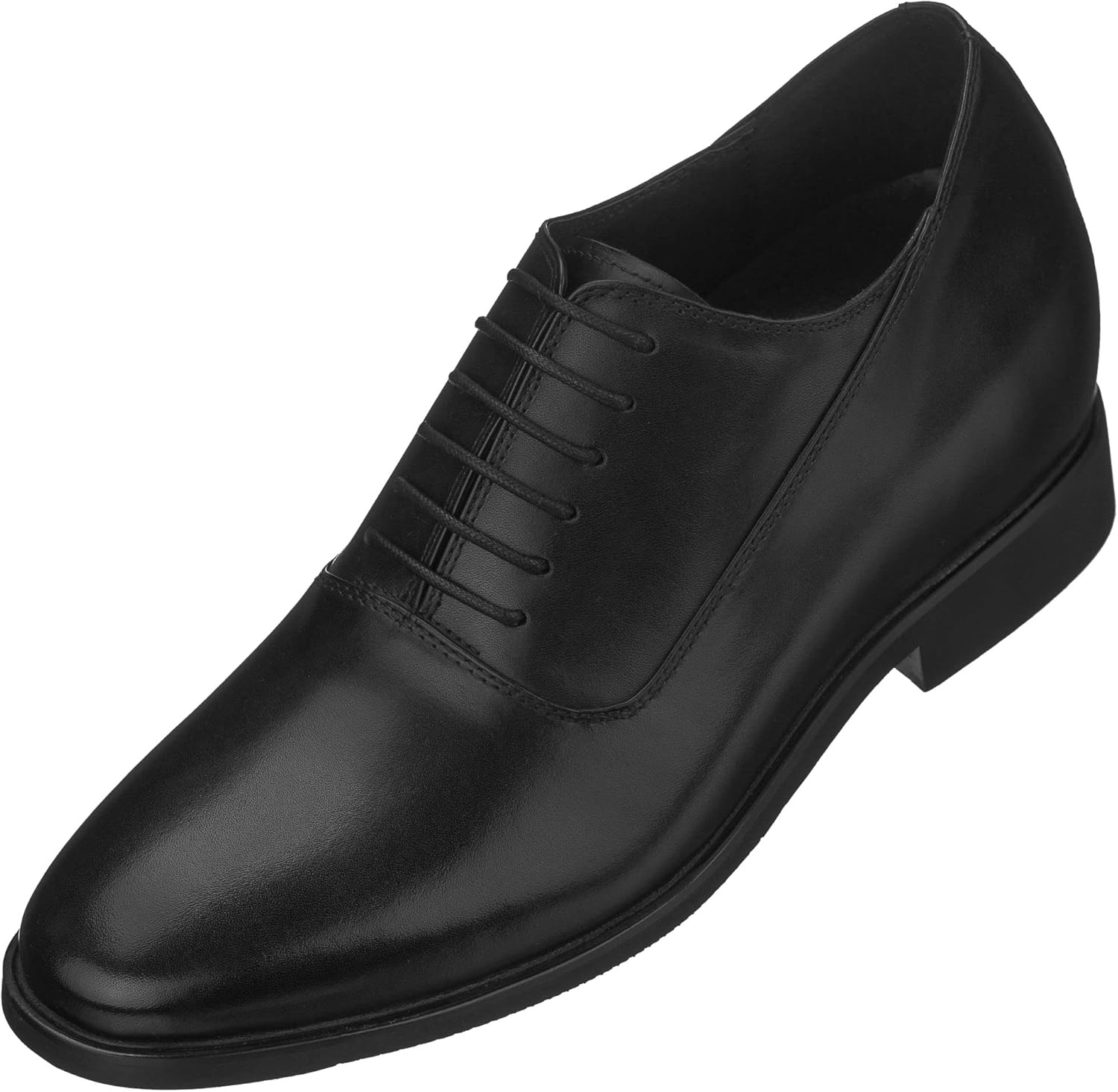 

Мужские невидимые увеличивающие рост туфли CALTO - черные, из высококачественной кожи, шнуровка, формальные оксфорды - прибавка в росте 8 см - G8082 - размер 10 D(M) US