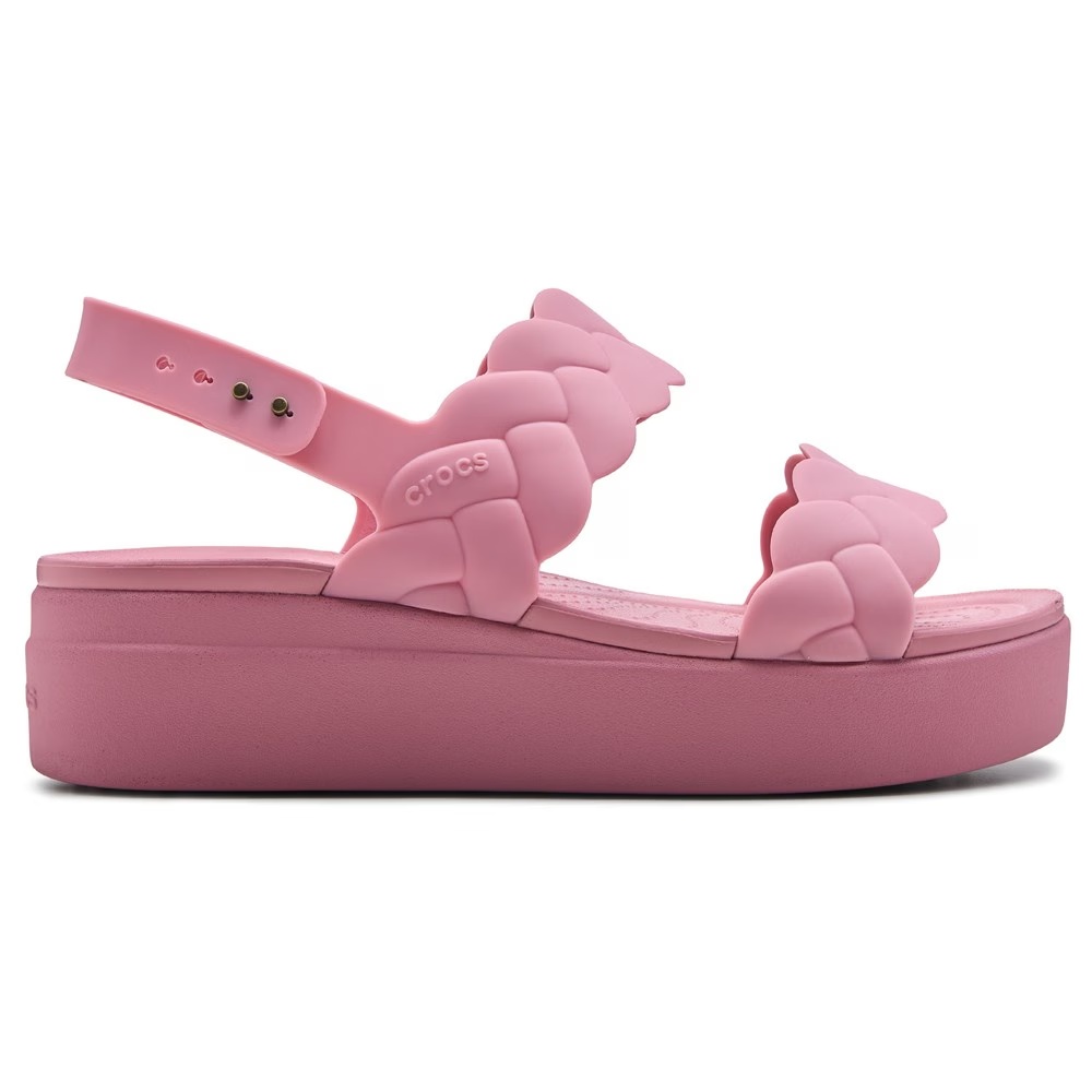 Плетеные сандалии на платформе Brooklyn Crocs, rosette pink — фото 2