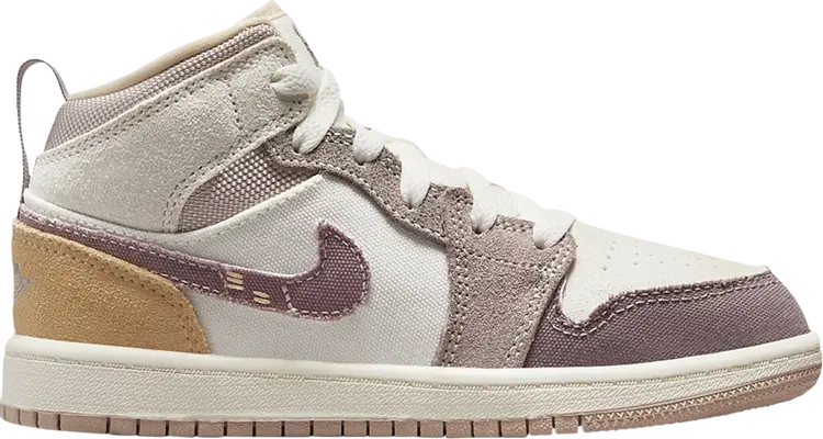 

Кроссовки Air Jordan 1 Mid SE Craft PS 'Inside Out - Taupe Haze', коричневый
