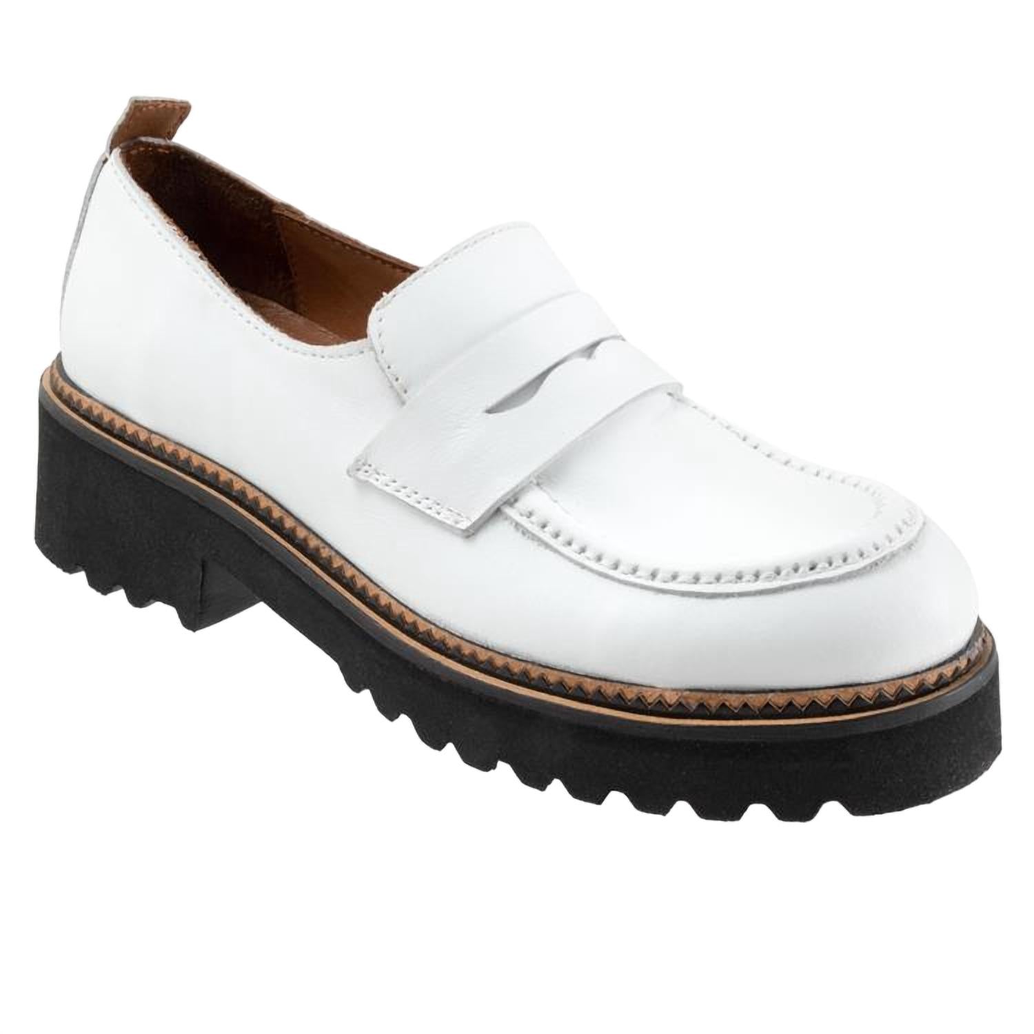 Женские мокасины Annie Lugged Loafer - Medium In White Alexandra Bueno
