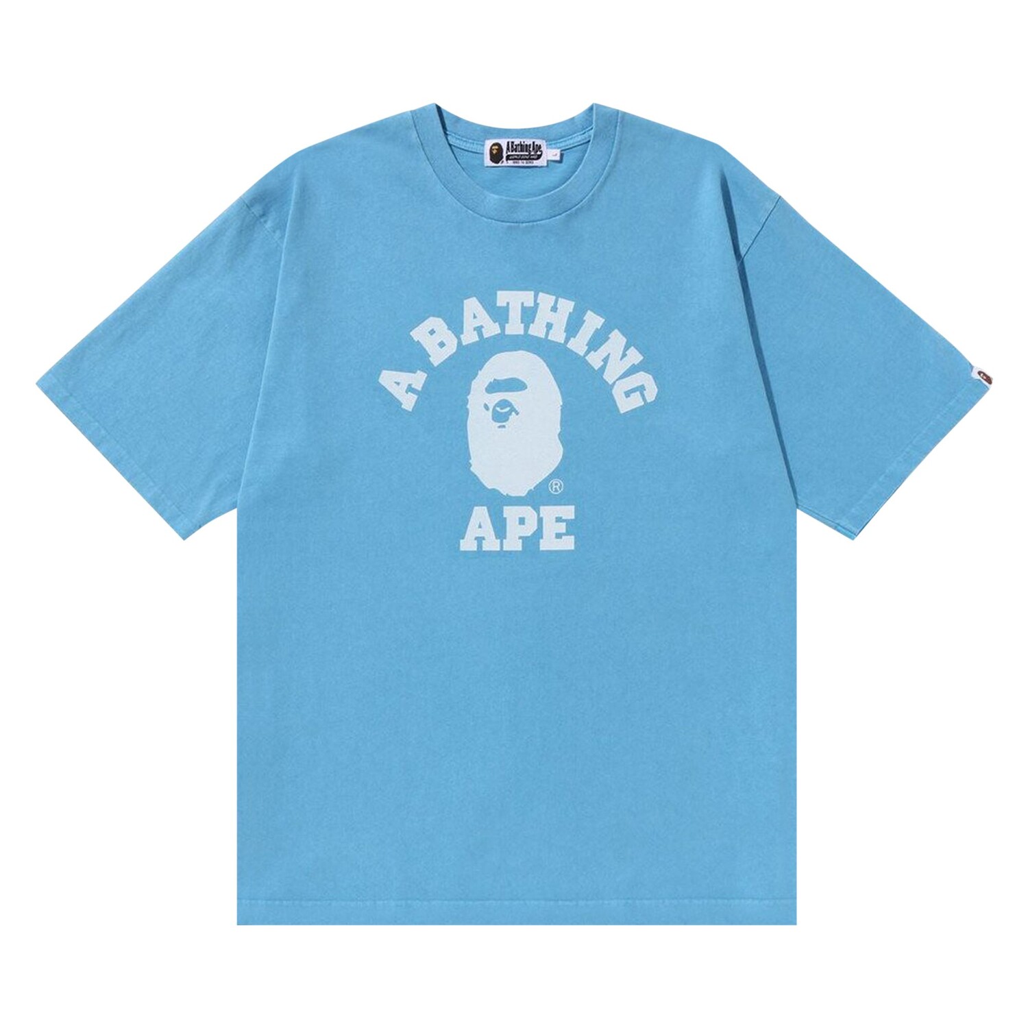 

Свободная футболка BAPE Stone Wash College Sax