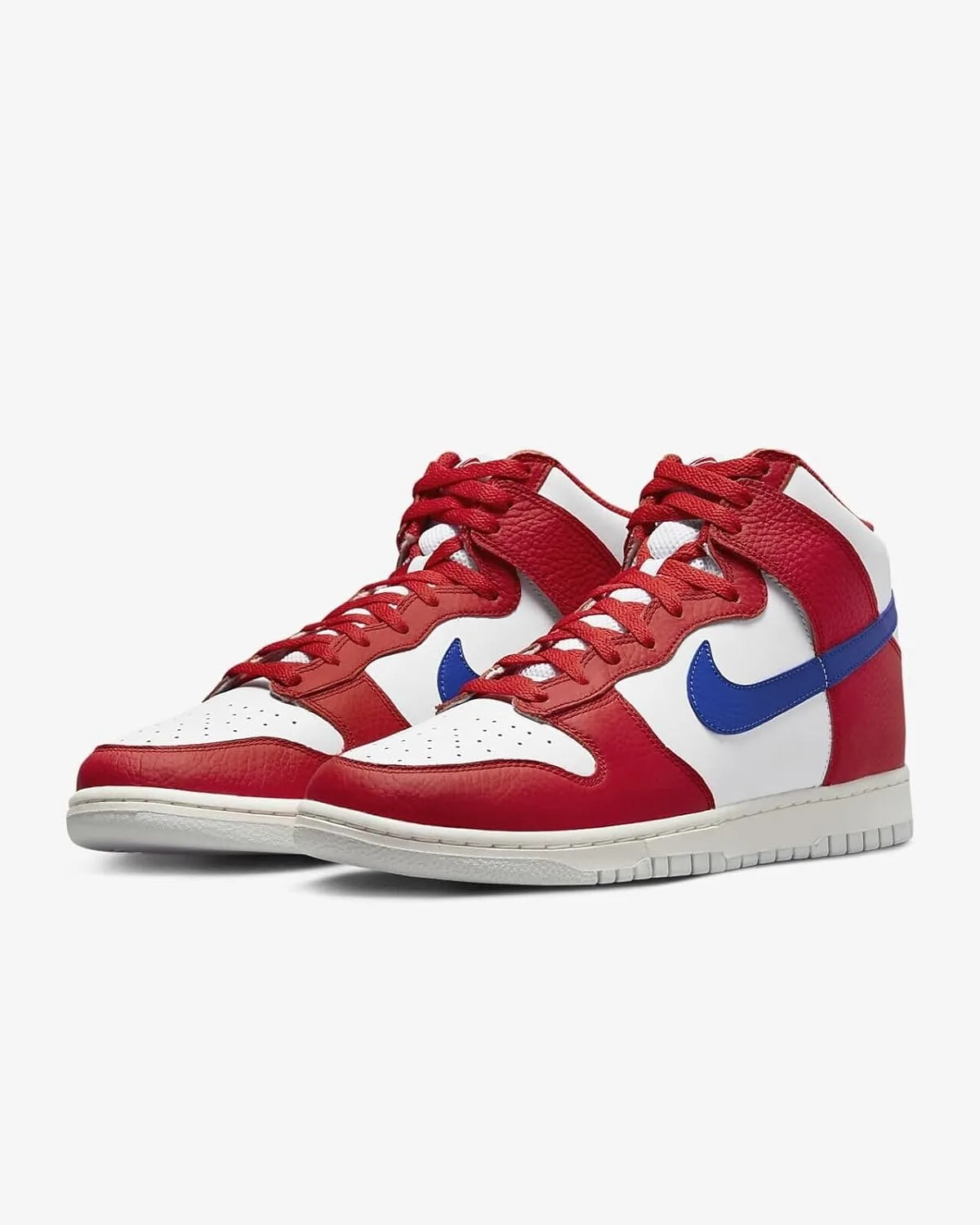 Мужские кроссовки NIKE Dunk High Retro, белый/красный — фото 4