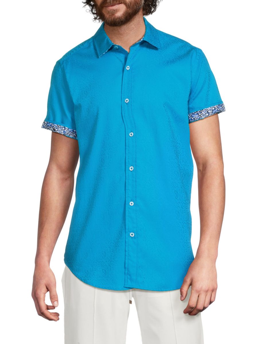 

Рубашка из хлопка Виндзор Robert Graham, цвет Bright Blue