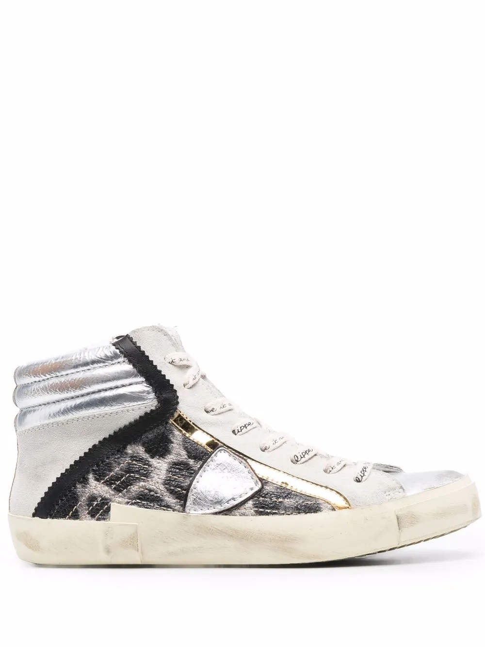 

Кеды Prsx с леопардовым принтом Philippe Model Paris, серебристый