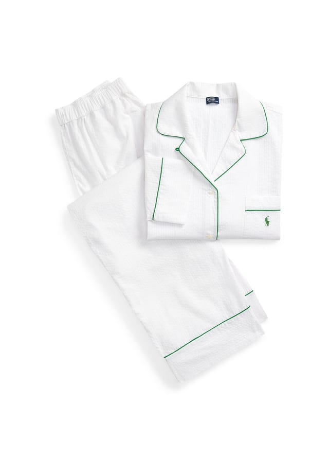 

Пижама madison pj set - летняя мягкая ткань сирсакер Polo Ralph Lauren, белый