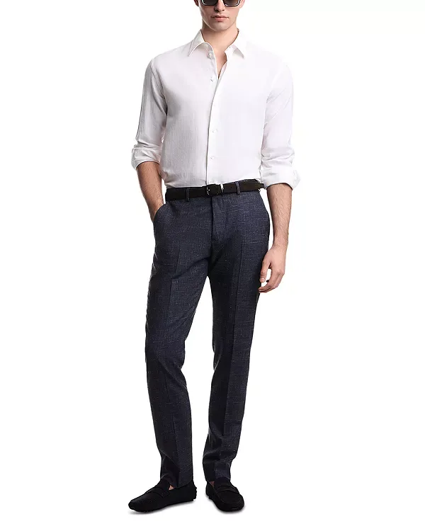 Спортивная рубашка из хлопка и льна с текстурой Emporio Armani, White — фото 2