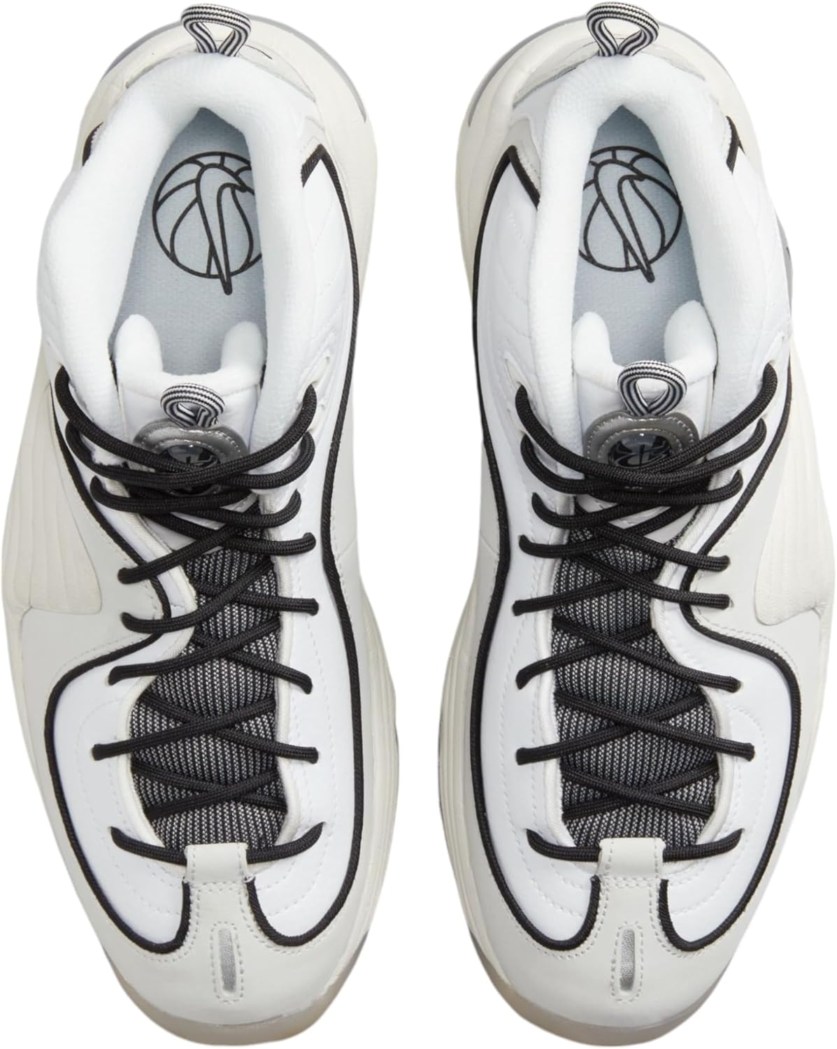 Кроссовки Nike Air Penny 2 - Black / Multi Color / White / Football Grey, белый/черный — фото 2